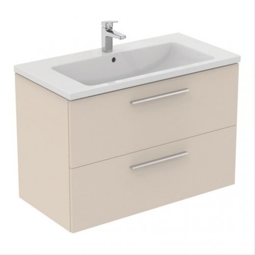 Ideal Standard i.life B Wall Hung 100cm 2 Drawer Matt Sandy Beige Vanity Unit