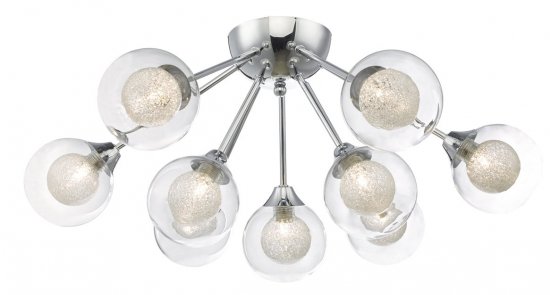 Dar Zeke 9 Light Semi Flush Polished Chrome