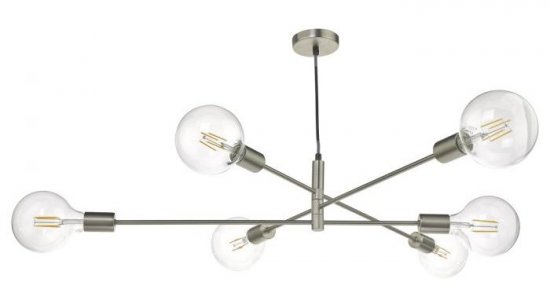 Dar Alana 6 Light Pendant Satin Chrome