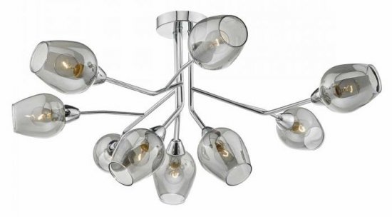 Dar Eloise 9 Light Semi Flush Polished Chrome & Glass