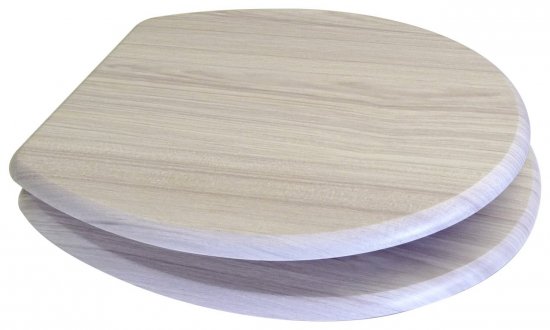 Euroshowers MDF Wood Effect Toilet Seat White Ash