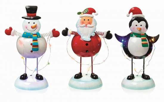 Premier Decorations Metal Christmas Character Ornament 23cm -Ass