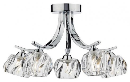 Dar Ivy 5 Light Semi Flush Polished Chrome