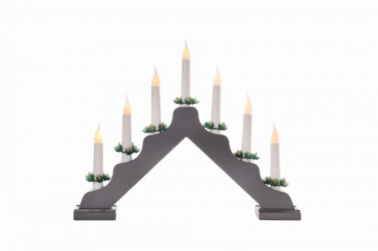 Jingles LED Grey Battery Operated Flaming Candle Bridge