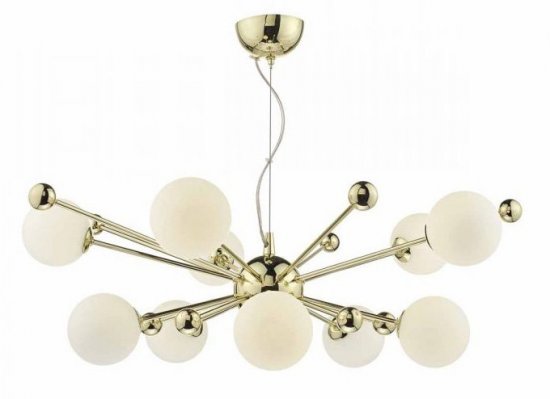 Dar Ursa 10 Light Pendant Polished Gold / Opal