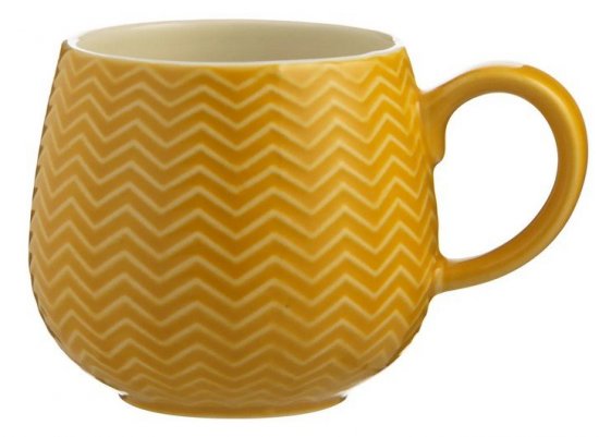 Mason Cash Embossed Chevron Ochre Mug - 350ml