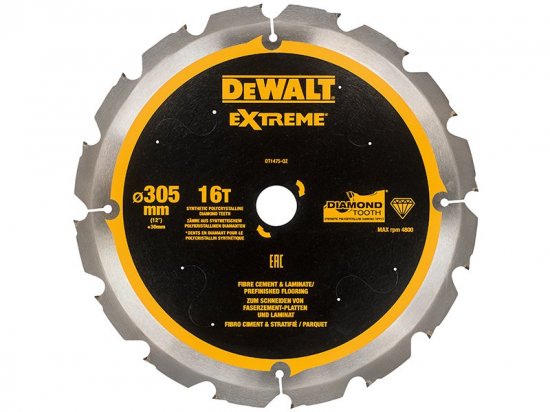 DeWalt Extreme PCD Fibre Cement Saw Blade 305 x 30mm x 16T