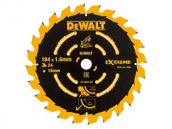 DeWalt Cordless Mitre Saw Blade For DCS365 184 x 16mm x 24T