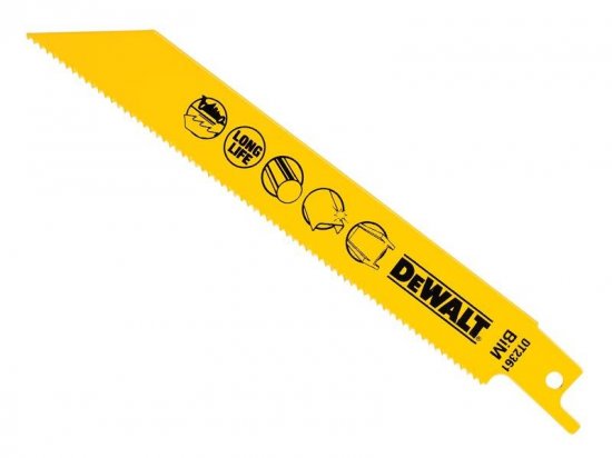 DeWalt Bi-Metal Reciprocating Blade for Metal 152mm x 14 TPI (Pack 5)