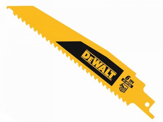 DeWalt Bi-Metal Wood Demolition Reciprocating Blade 152mm x 6 TPI (Pack 5)