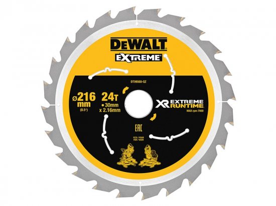 DeWalt XR FlexVolt Circular Saw Blade 216 x 30mm x 24T