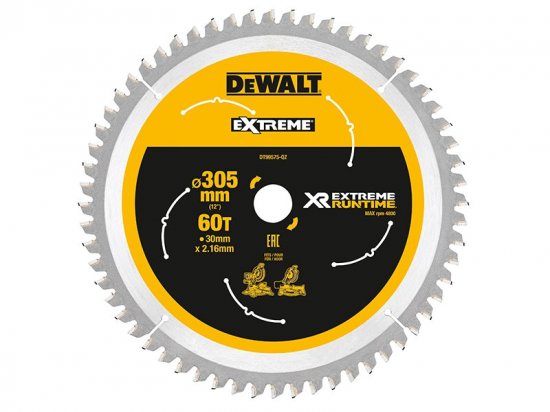 DeWalt XR FlexVolt Mitre Saw Blade 305 x 30mm x 60T