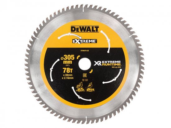 DeWalt XR FlexVolt Mitre Saw Blade 305 x 30mm x 78T