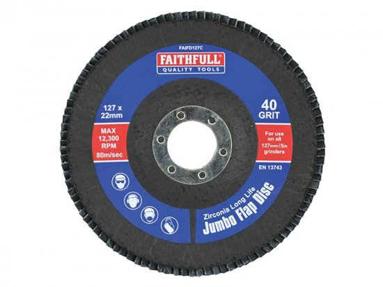 Faithfull Abrasive Jumbo Flap Disc 127mm Coarse