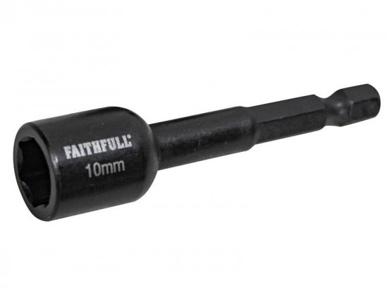 Faithfull Magnetic Impact Nut Driver 10mm x 1/4in Hex