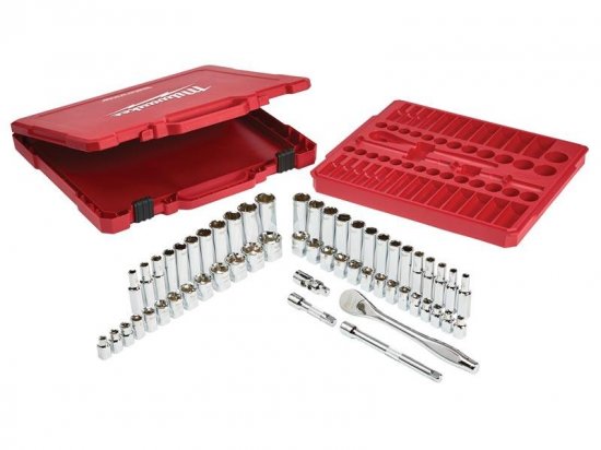 Milwaukee 3/8in Drive Ratcheting Socket Set Metric & Imperial, 56 Piece