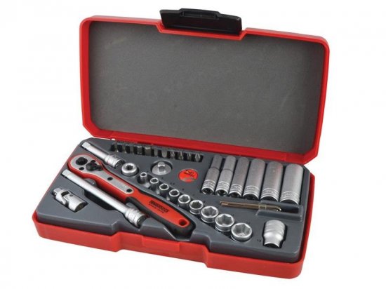 Teng T1436 Socket Set of 36 Metric 1/4in Drive