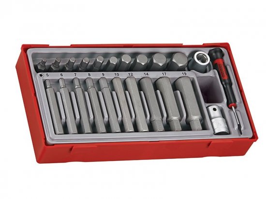 Teng TTHEX23 Metric Hex Bit Socket Set, 23 Piece - 1/2in Drive