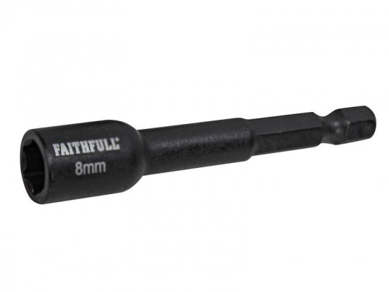 Faithfull Magnetic Impact Nut Driver 8mm x 1/4in Hex