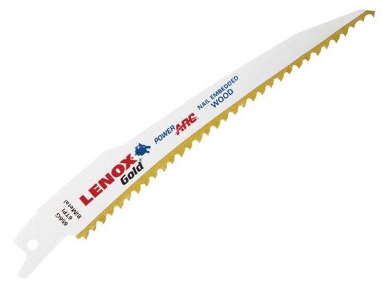Lenox 656GR Gold Wood Cutting Reciprocating Saw Blades 150mm 6 TPI (Pack 5)