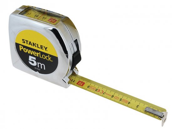 Stanley Tools PowerLock Top Reader Tape 5m (Width 19mm)