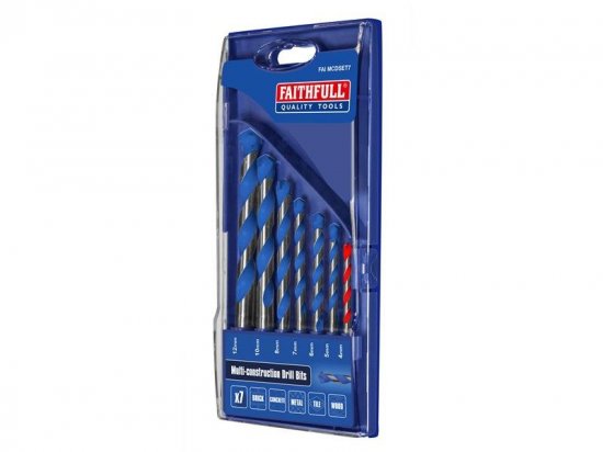 Faithfull Multi Construction Drill Set 7 Piece