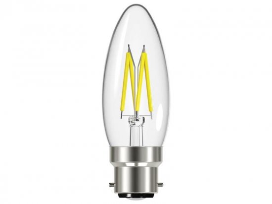 Energizer LED BC (B22) Candle Filament Non-Dimmable Bulb Warm White 470lm 4W