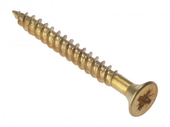 ForgeFix General Purpose Pozi Compatible Screw CSK TT Electro Brass 1.1/2in x 8 (Box of 200)