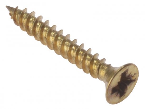 ForgeFix General Purpose Pozi Compatible Screw CSK TT Electro Brass 1in x 8 (Box of 200)