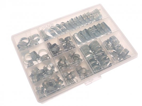 Jubilee Workshop Pack of 143 Assorted Hose Clips (Mild Steel)