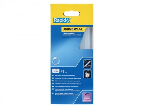 Rapid Universal Glue Sticks Transparent 12 x 190mm (Pack of 48)