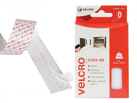 Velcro Brand Stick On Tape 20mm x 1m White