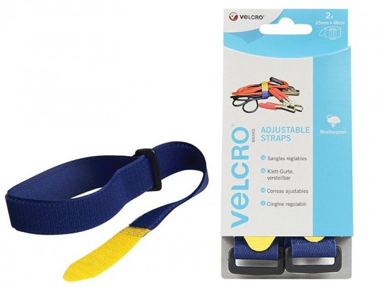 Velcro Brand Adjustable Straps (Pack of 2) 25mm x 46cm Blue
