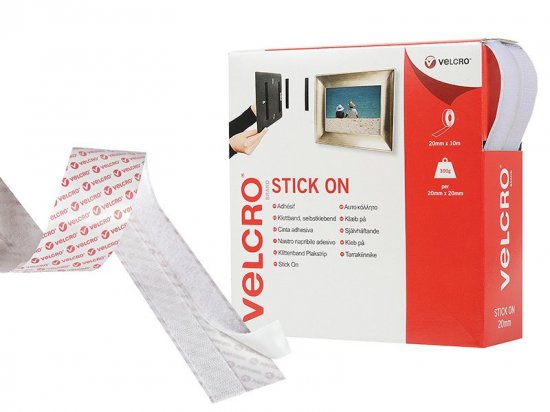 Velcro Brand Stick On Tape 20mm x 10m White