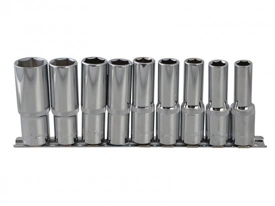 BlueSpot Tools Deep Socket Set of 9 Metric 1/2in Square Drive