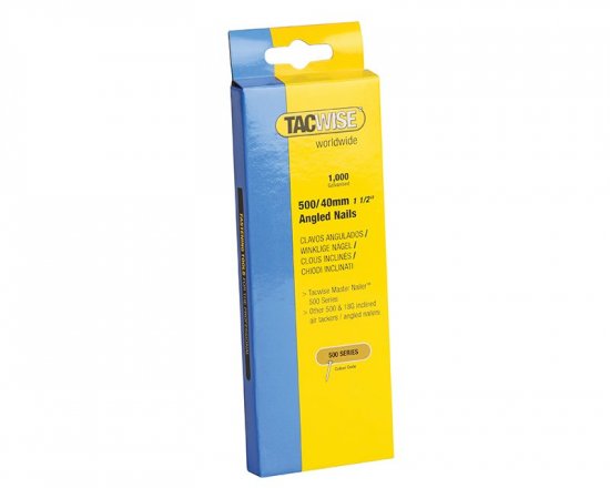 Tacwise 500 18 Gauge 40mm Angled Nails (Pack of 1000)