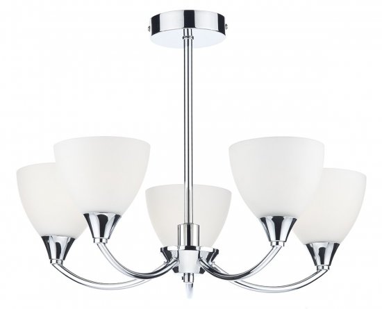 Dar Watson 5 Light Semi Flush Polished Chrome LED