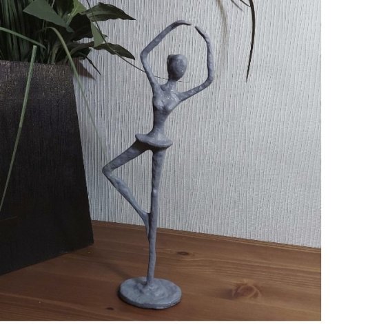 BALLET PAIR Elur Iron Figurine 21cm Grey Shimmer