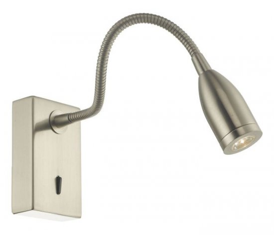 Dar Tadley Wall Light Satin Nickel LED