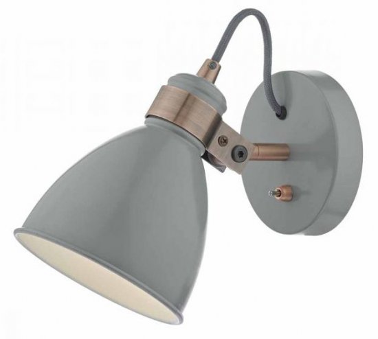 Dar Frederick Wall Light Grey & Copper