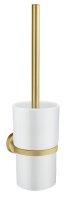 Smedbo Home Brushed Brass Toilet Brush with Container