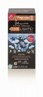 Premier Decorations Timelights Battery Operated Multi-Action 24 LED with Green Cable - Blue