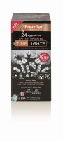 Premier Decorations Timelights Battery Operated Multi-Action 24 LED - White