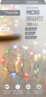 Premier Decorations MicroBrights Battery Operated Multi-Action Lights with Timer 200 LED - Multicoloured