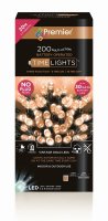 Premier Decorations Timelights Battery Operated Multi-Action 200 LED - Vintage Gold