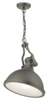 Dar Arona 1 Light Pendant Antique Pewter & Glass